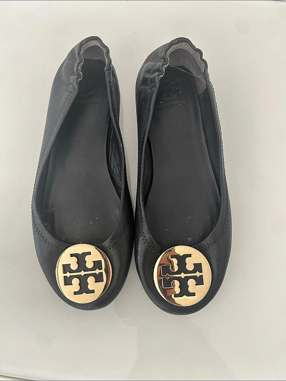 Tory Burch Minnie Travel Ballet Flat Black Flats